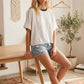 White Knit Polka Dot Oversized Top