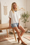 White Knit Polka Dot Oversized Top