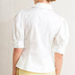White Round Collar Ruffle Blouse