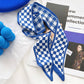 Blue Pattern Skinny Scarf