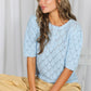 Blue Crochet Knitted Sweater