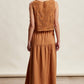 Embroidered Lace Vest & Sleeveless Midi Dress Set