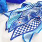 Blue Pattern Skinny Scarf