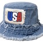 USA America Patriotic Patch Bucket Hat