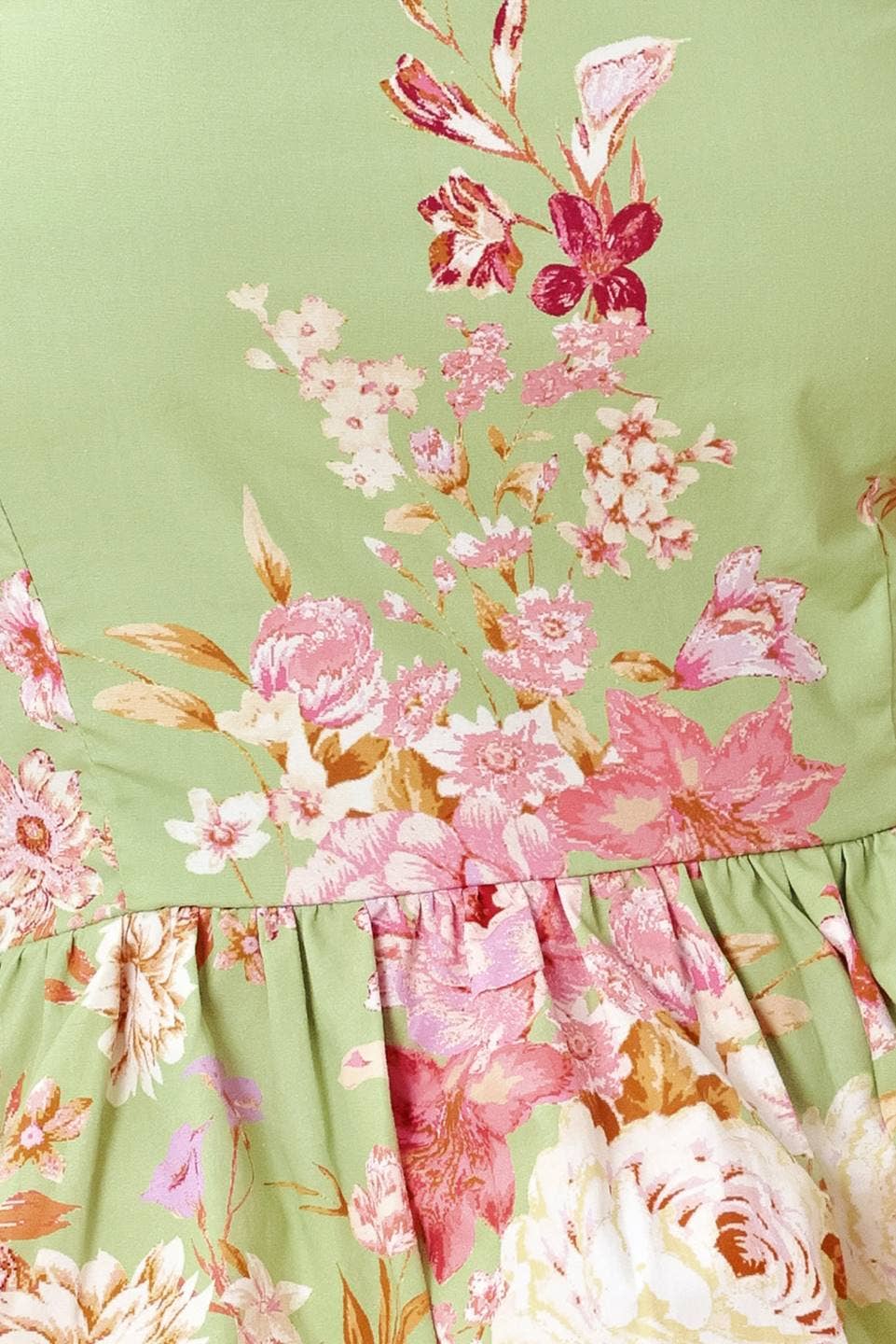Sage Floral Tassel Bodice Top