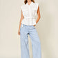 Light Denim Striped Straight Pants