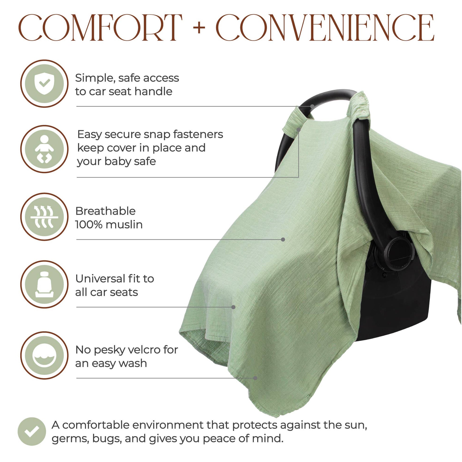 Baby Car Seat Cover - Purpose + Passion Boutique