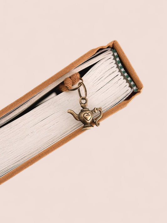 Teapot Charm Blush Braided Bookmark
