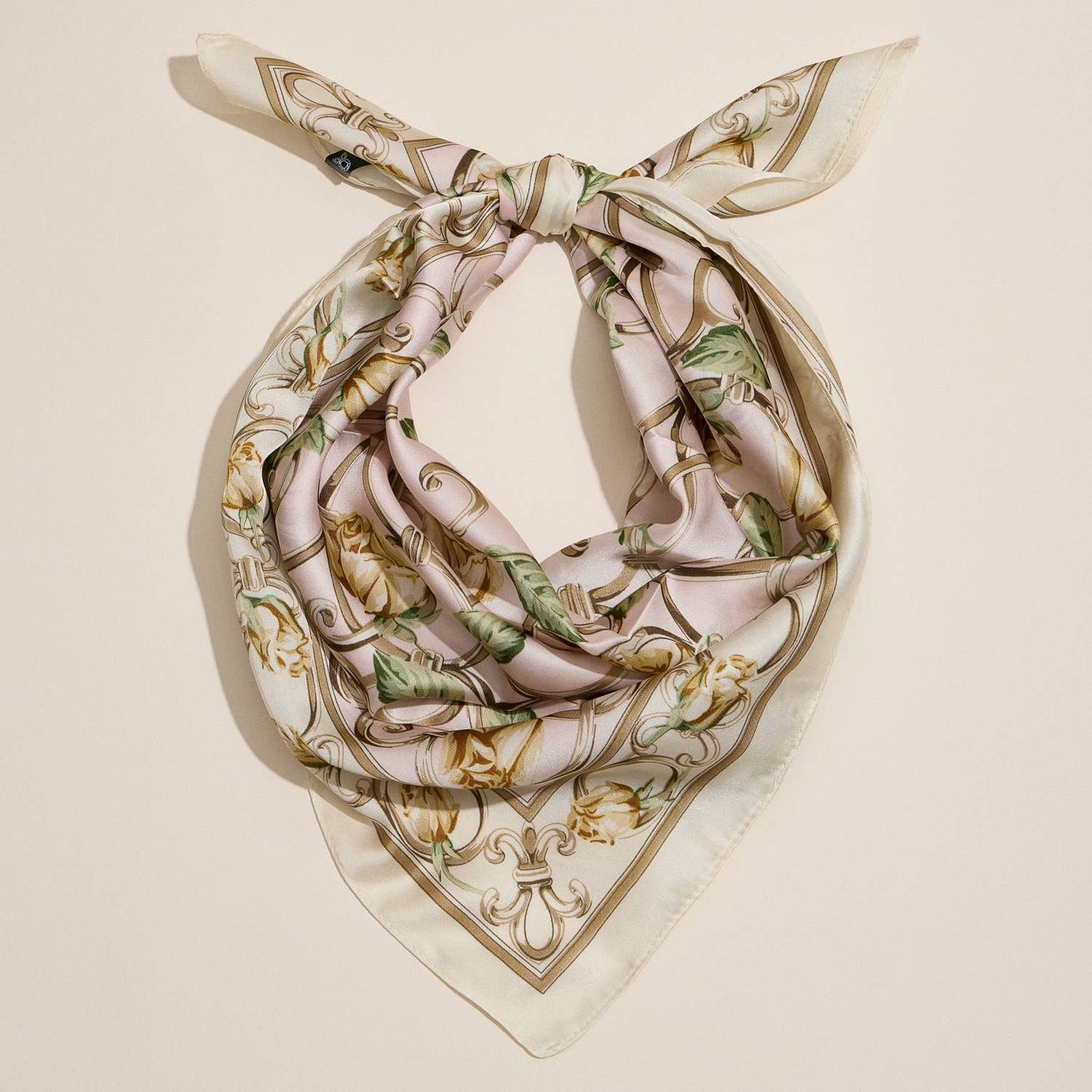 Baroque Rose Print Elegant Floral Silk - Feel Scarf - Purpose + Passion Boutique