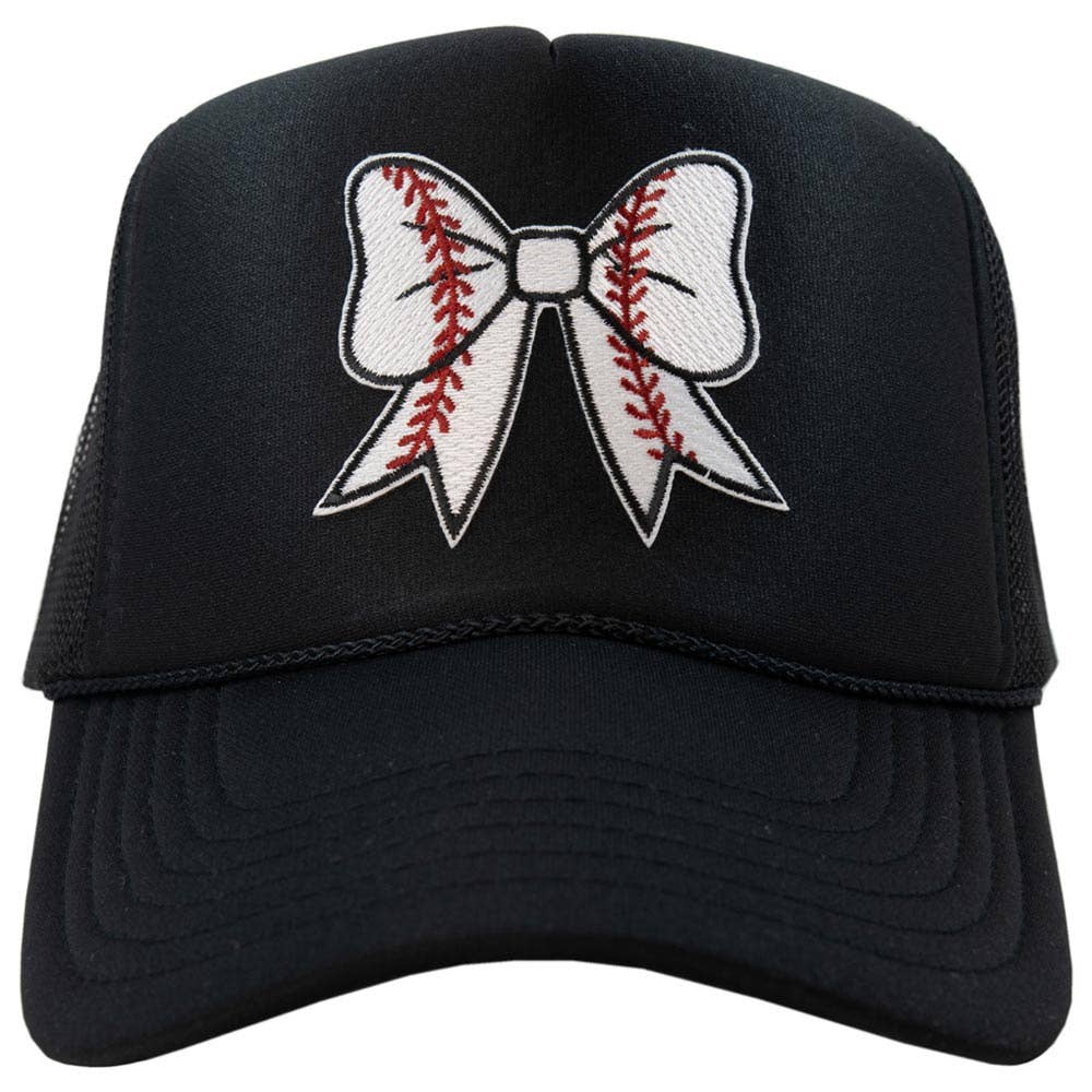 Baseball Bow Coquette Patch Foam Trucker Hat - Purpose + Passion Boutique