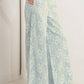 Cream & Ligh Blue Bonded Lace Pant