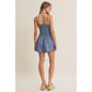 Vintage Garden Smocked Wash Denim Romper