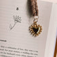 Pearl Heart Charm Rust Braided Bookmark