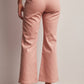 Mauve Stretch Cotton Twill Straight-Leg Pants