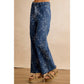 Vintage Floral Vine Print Wide Leg Jeans