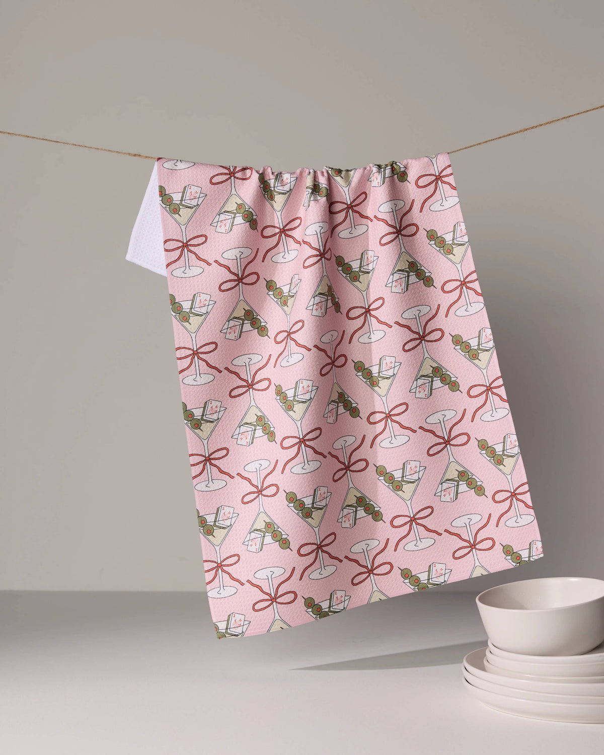 Flower-tinis Mahjong Tea Towel