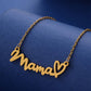 Mama Gold Heart Pendant Chain Necklace