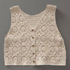 Beige Boho V - Neck Crochet Vest - Purpose + Passion Boutique
