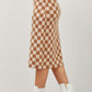 Beige Checkered Print Midi Skirt - Purpose + Passion Boutique