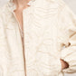 Beige Embroidered Floral Pattern Bomber Jacket - Purpose + Passion Boutique
