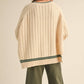 Beige + Green Cable Contrast Sweater - Purpose + Passion Boutique