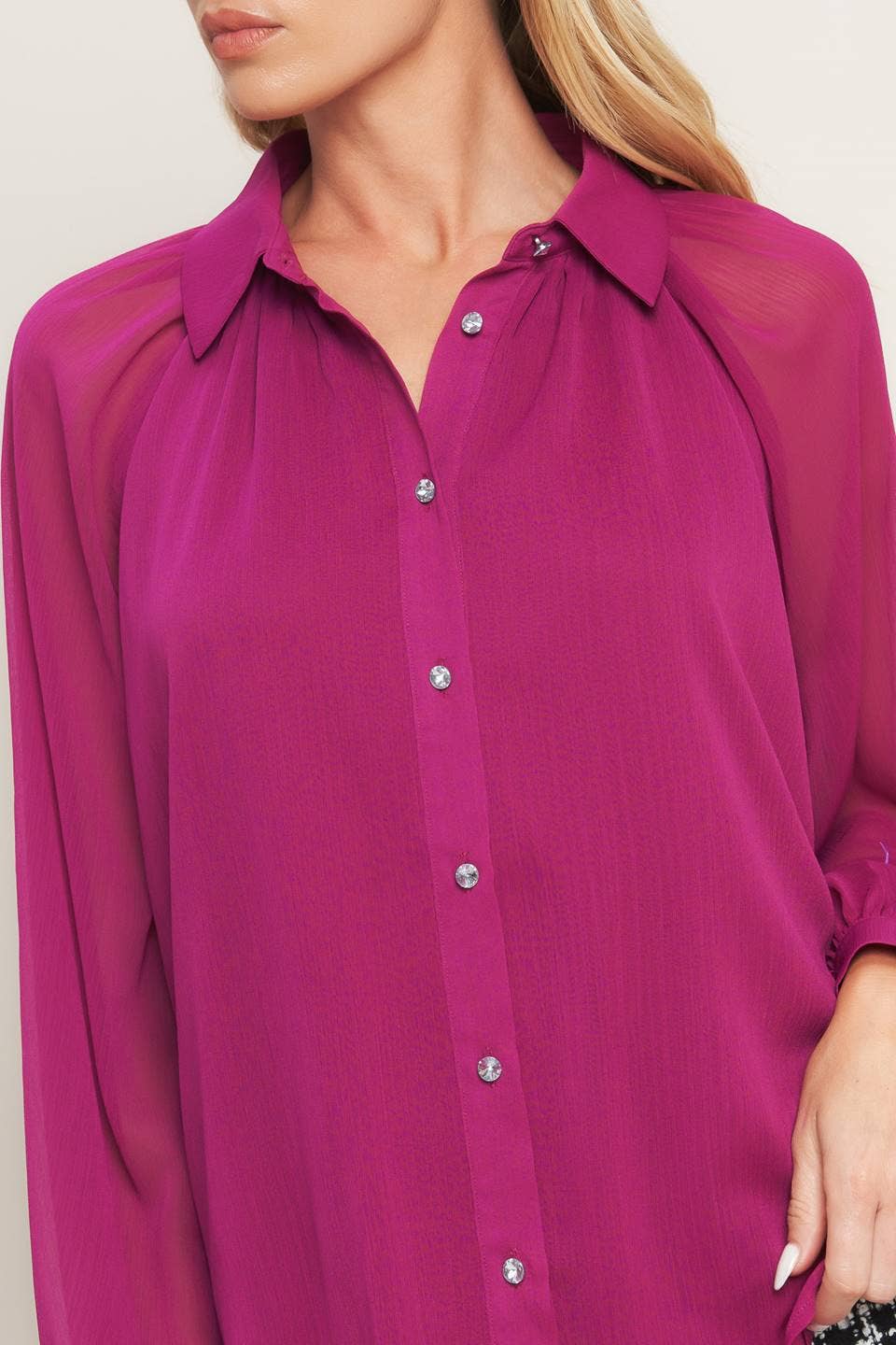 Berry Jewel Button Top - Purpose + Passion Boutique