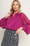 Berry Jewel Button Top - Purpose + Passion Boutique