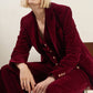 Berry Velvet Single Button Blazer - Purpose + Passion Boutique