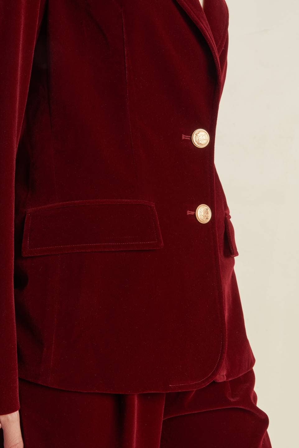 Berry Velvet Single Button Blazer - Purpose + Passion Boutique