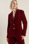 Berry Velvet Single Button Blazer - Purpose + Passion Boutique