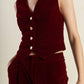 Berry Velvet Vest - Purpose + Passion Boutique