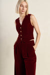 Berry Velvet Vest - Purpose + Passion Boutique
