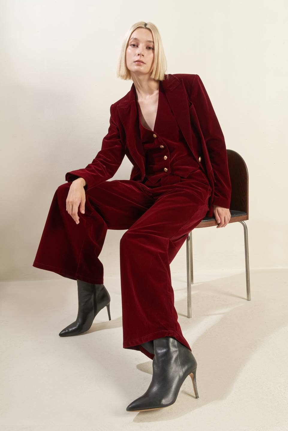 Berry Velvet Vest - Purpose + Passion Boutique