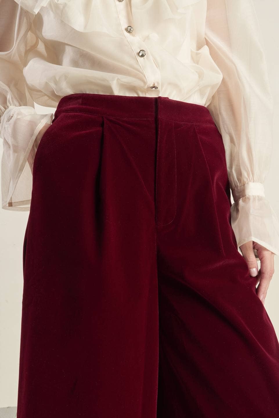 Berry Velvet Wide Leg Pants - Purpose + Passion Boutique
