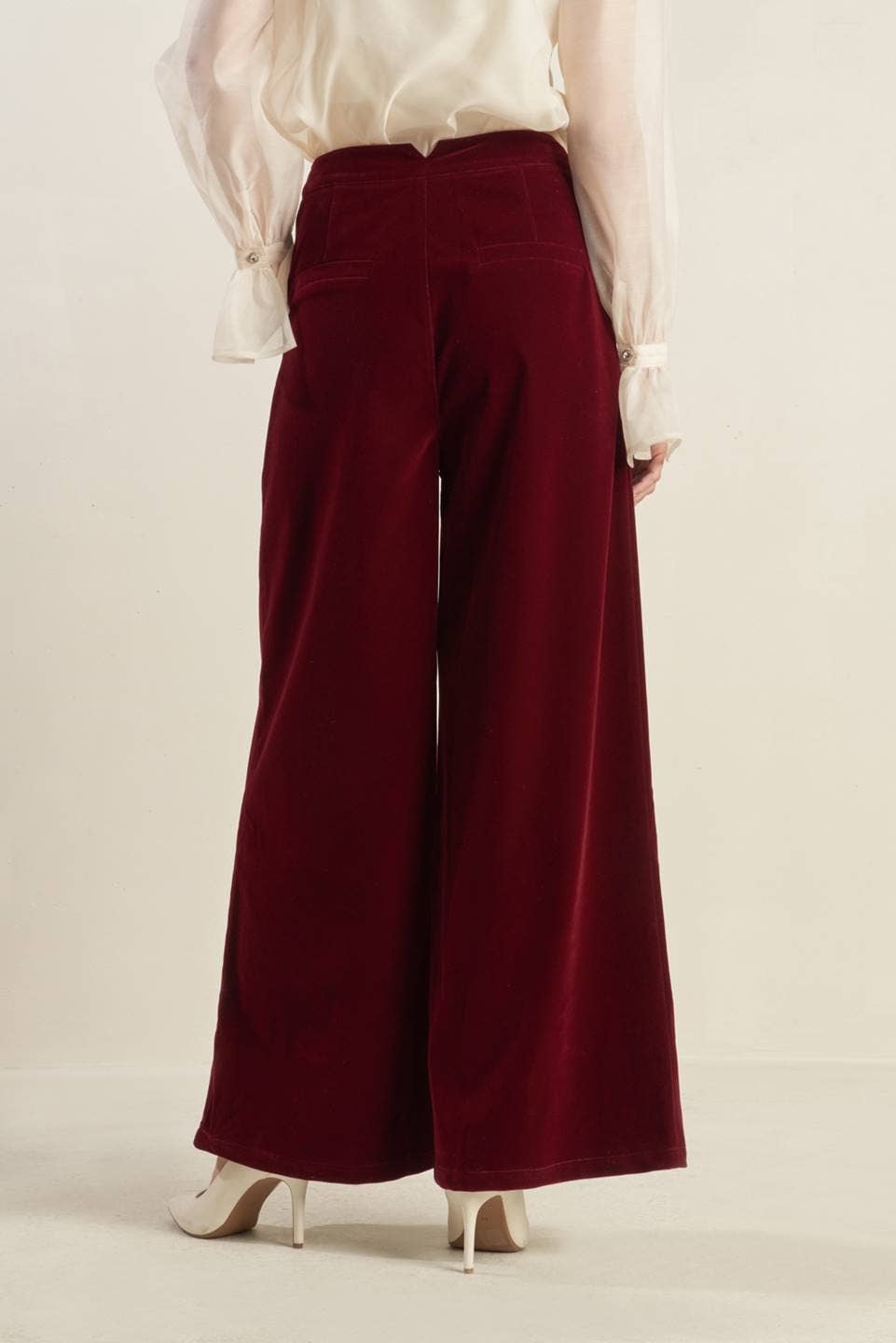 Berry Velvet Wide Leg Pants - Purpose + Passion Boutique