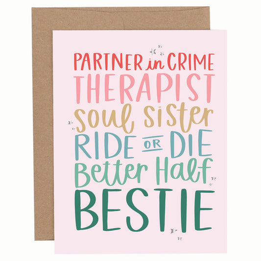 Bestie Friendship Greeting Card - Purpose + Passion Boutique