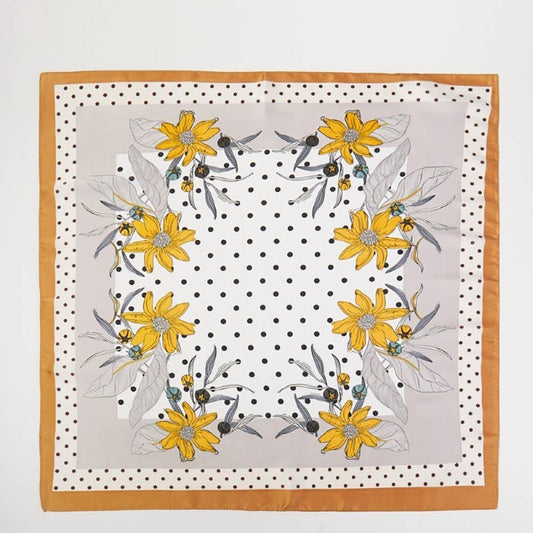 Floral Polka Dot Square Scarf