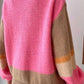 Color Block Knit Pink Sweater