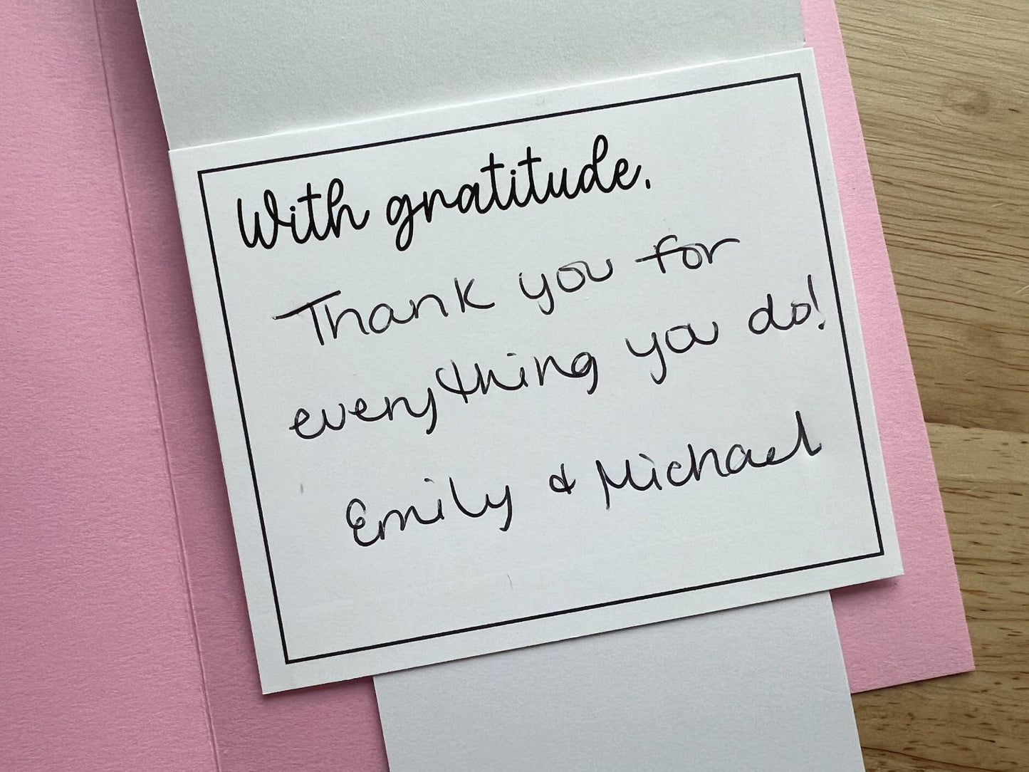 Coffee Thank You Waterfall Single Gift Card Holder- Light Pink Cardstock