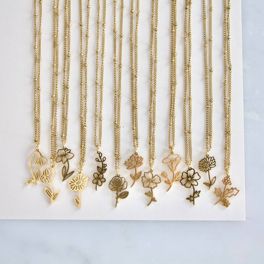 Birth Flower Necklaces - Purpose + Passion Boutique