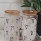 Black Bows 16oz Glass Cup with Bamboo Lid - Purpose + Passion Boutique