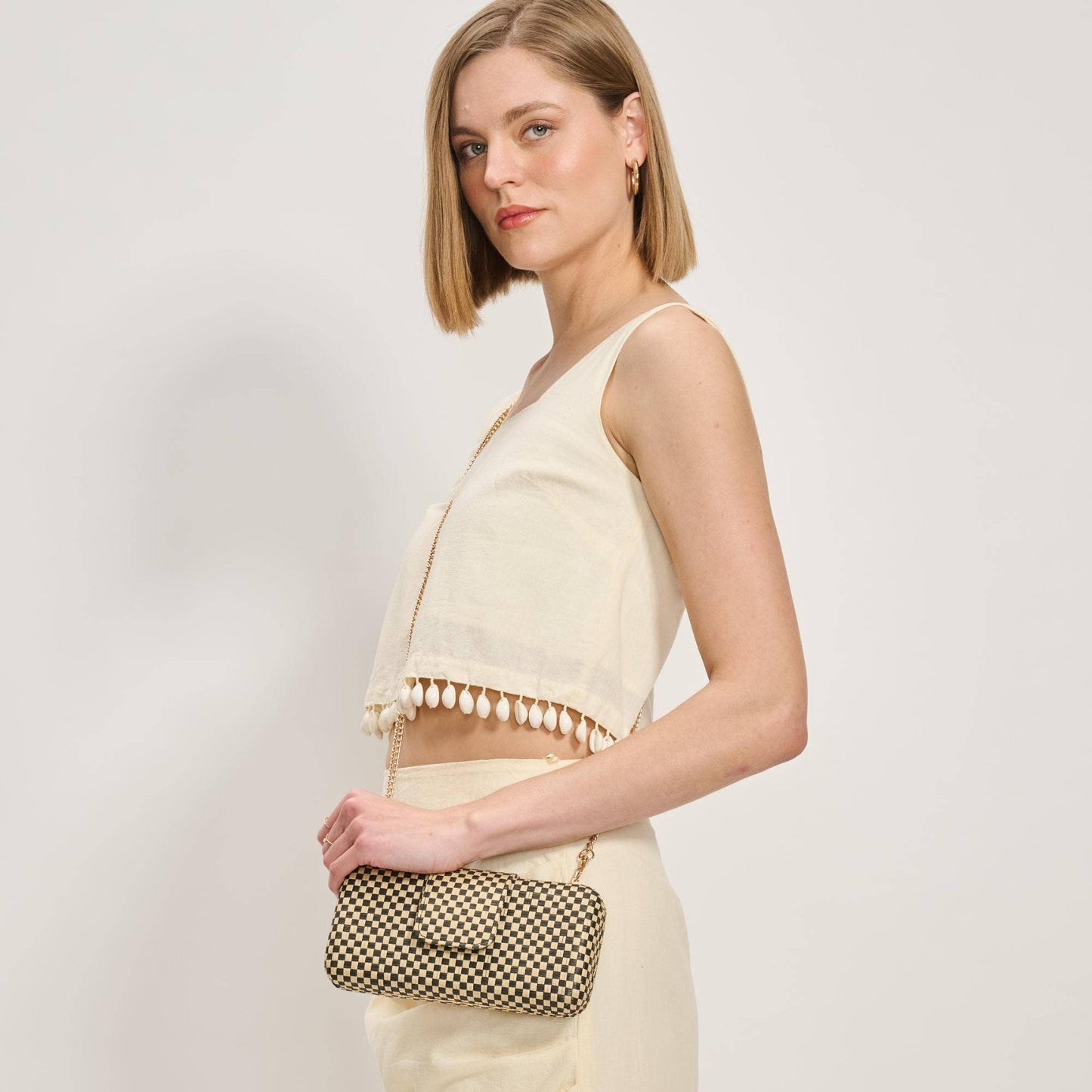 Black Checkered Mini Bag - Purpose + Passion Boutique