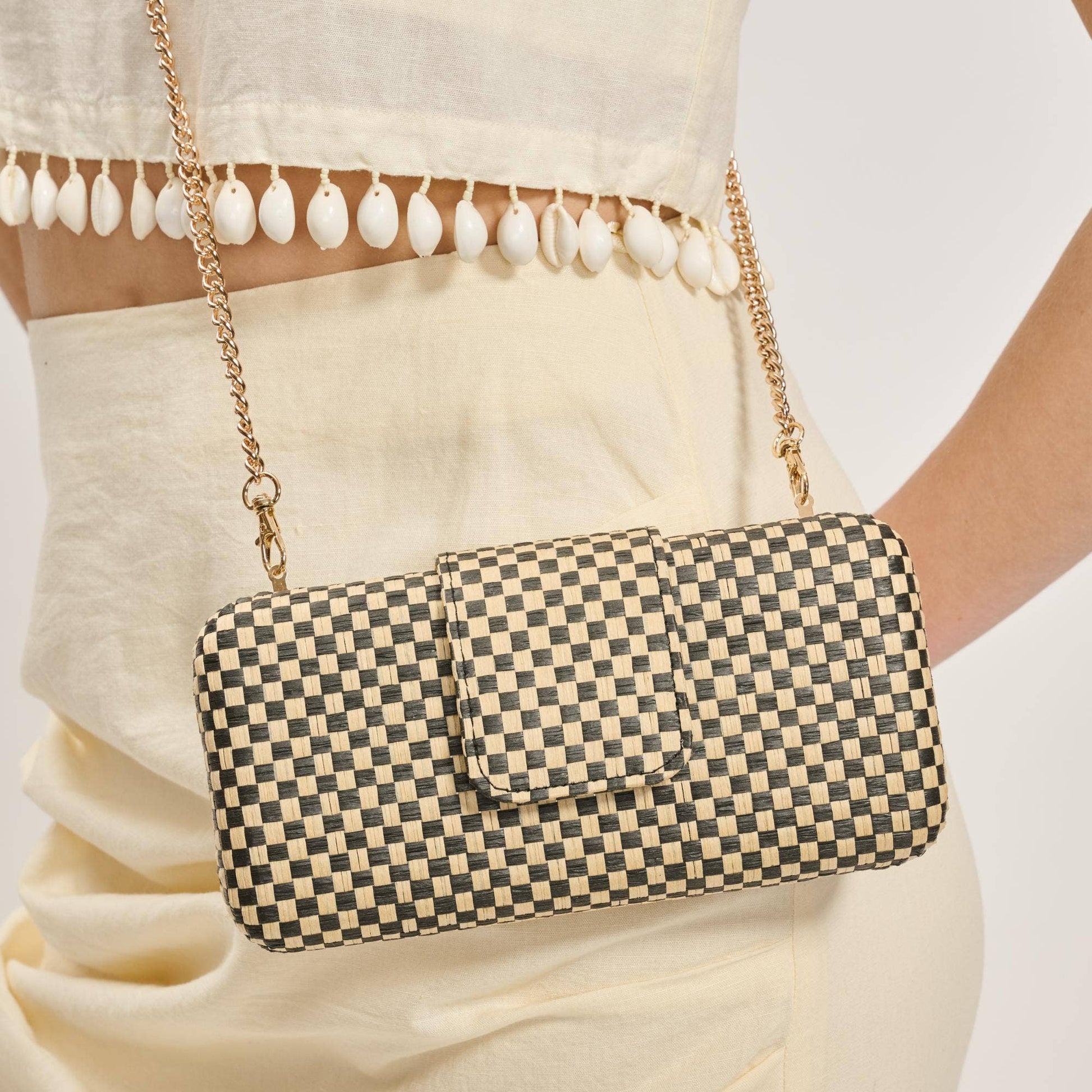 Black Checkered Mini Bag - Purpose + Passion Boutique