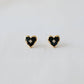 Black Drip Glaze Heart Drop Earrings - Purpose + Passion Boutique