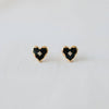 Black Drip Glaze Heart Drop Earrings - Purpose + Passion Boutique