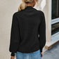 Black Drop Shoulder Solid Mock Neck Classic Knitted Sweater - Purpose + Passion Boutique