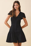 Black Fit + Flare Oversized Scalloped Collar Dress - Purpose + Passion Boutique