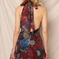 Black Floral Halter Neck Mini Dress - Purpose + Passion Boutique