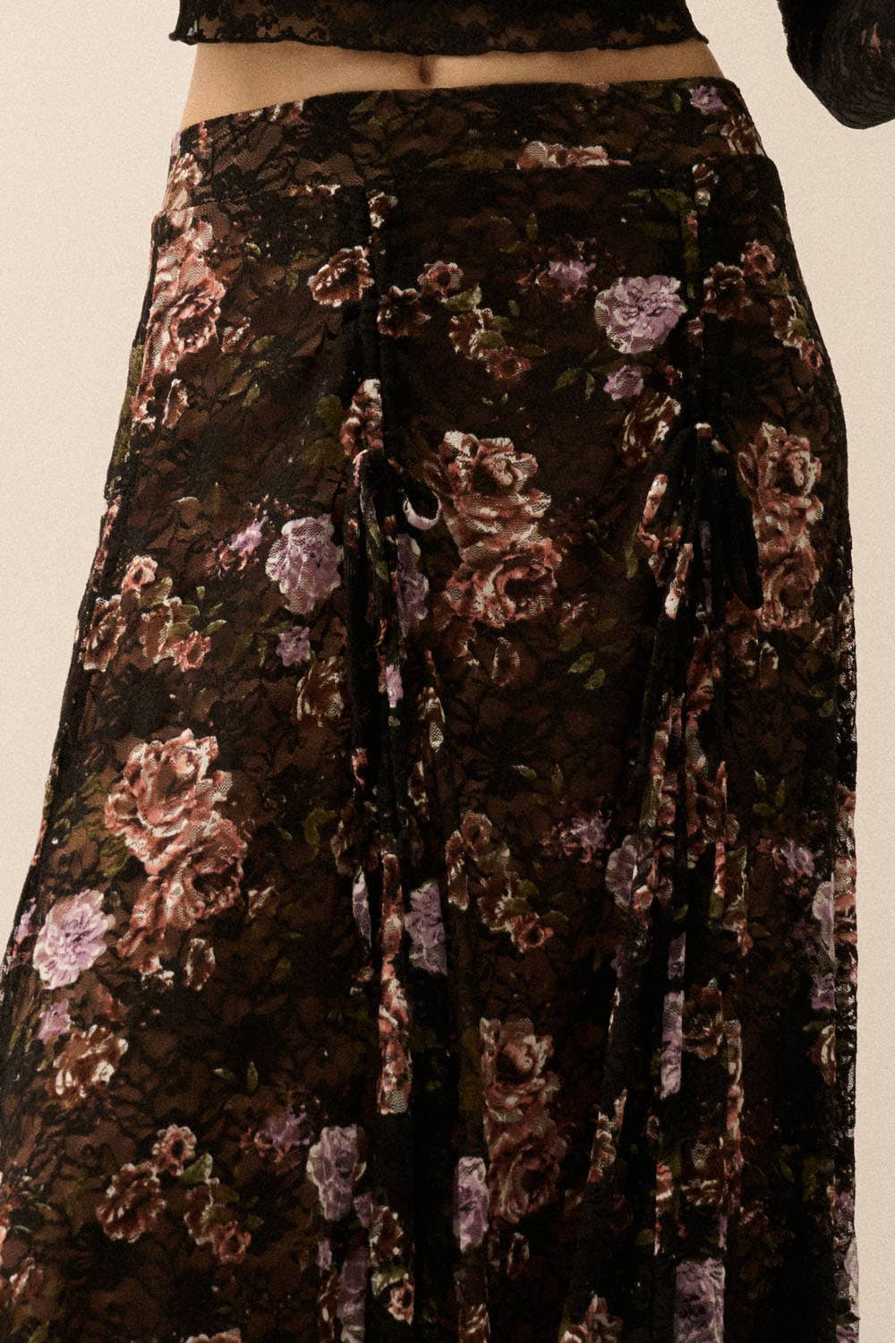 Black Floral Handkerchief - Hem Lace Maxi Skirt - Purpose + Passion Boutique