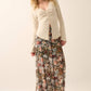 Black Floral Knit Inverted Seam Maxi Skirt - Purpose + Passion Boutique